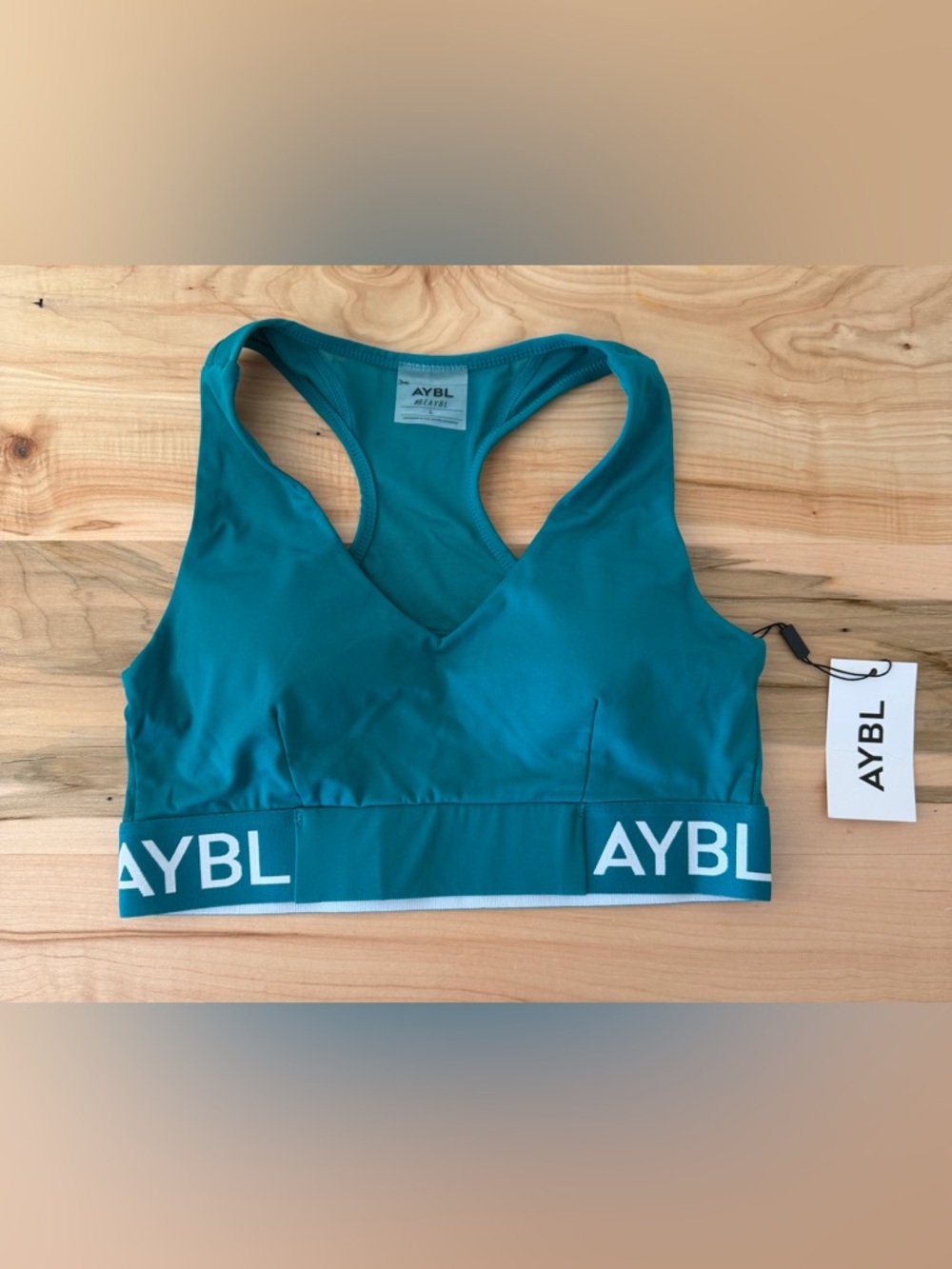 AYBL Training Sports Bra Teal size Large NWTS